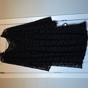 BloomChic Black Mesh Dress with Bat Pattern